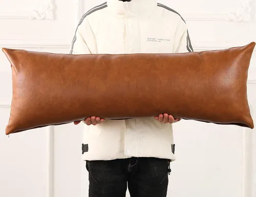 Vista 6 de PANOD Fundas Decorativas de Almohada Lumbar 20 x 30, Fundas de Almohada Larga de Cuero Sintético Premium para Sofá de Granja, Sofá, Cama, Sala