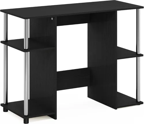 Vista 5 de Furinno Jaya - Escritorio de estudio para computadora, americano/acero inoxidable