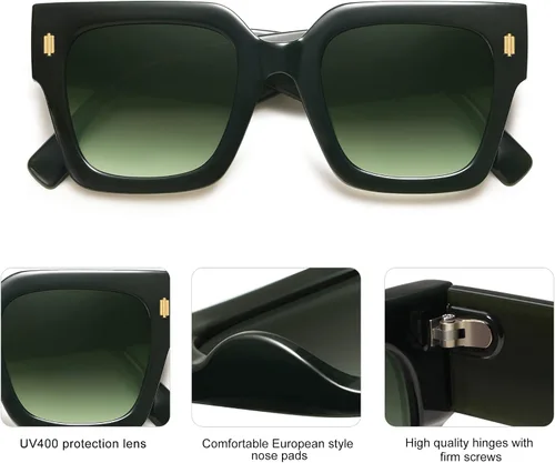 Vista 4 de SOJOS Gafas de sol cuadradas vintage de gran tamaño para mujer, estilo retro, de lujo, con protección UV400, SJ2194 DANA