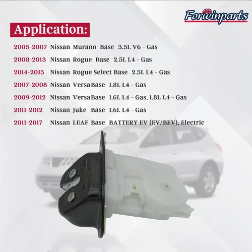 Vista 3 de Forwinparts Ensamblaje de bloqueo del pestillo del maletero trasero para Nissan Murano Rogue Leaf Versa Juke 2005-2017 90502CA00C 90502EN000