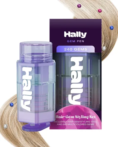 Vista 6 de Hally Hair Juego de Recambio de Bolígrafo de Gemas - Incluye 180 Pegatinas de Gemas Adhesivas Multicolor Joyas para el Cabello - Accesorios Clásico