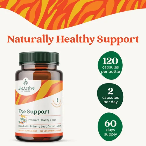 Vista 3 de BIOACTIVE NUTRIENTS Soporte ocular con luteína - Soporte para la salud general de los ojos - 120 cápsulas vegetales