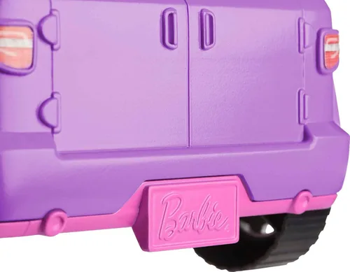Vista 5 de Barbie - Vehículo todo terreno, color morado con asientos rosados y ruedas giratorias, 2 asientos, regalo para niños de 3 a 7 años