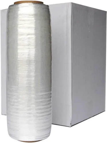 Vista 3 de Gpack Película de plástico preestirada de 15 pulgadas x 1500 pies con borde plegado, película transparente preestirada a mano de 8.6 micrones