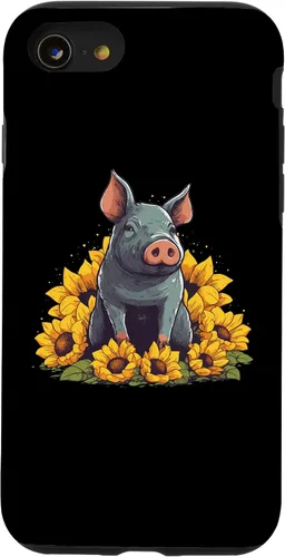Vista 13 de iPhone 12 mini Cute Pig Lover Sunflower Farmer Farm for Women Men Case