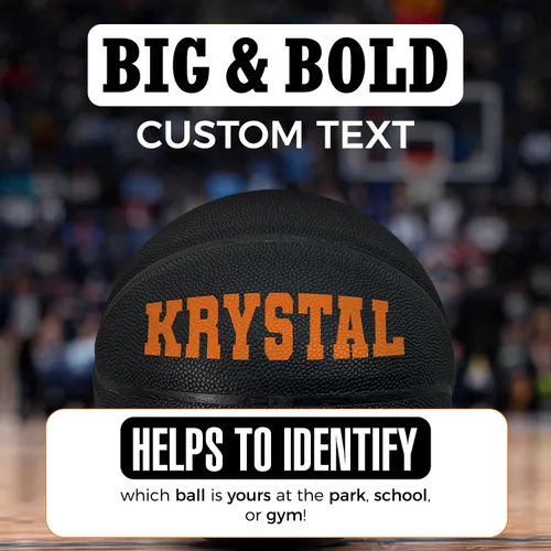 Vista 5 de HAMMET Personalized Basketball, Durable Customized Basketball Balón de baloncesto negro.