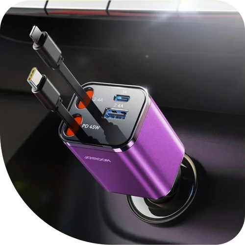 Vista 11 de [2026 Ultra-compacto] Cargador de coche retráctil de 84 W, [PD 45W] Cargador de coche USB C para iPhone 16 17 Pro carga rápida, accesorios de coche