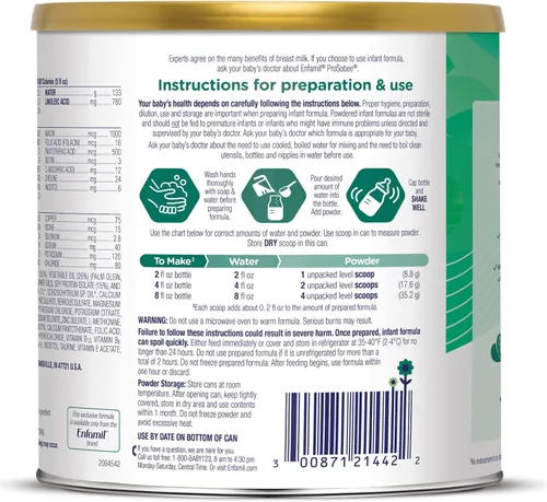 Vista 10 de Enfamil ProSobee Lipil: fórmula de soja para infantes, Enf-9730, Polvo, 22 onza, 1, 1