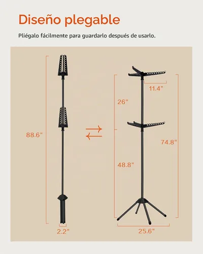 Vista 8 de CASAMAYA Tendedero plegable para ropa de 74.8 pulgadas, 2 niveles, con riel giratorio para 54 piezas de ropa, ahorro de espacio, interior, acero