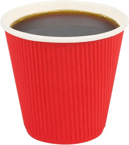 Vista 50 de Tazas para café de papel aislado, pared ondulada, kraft, 12 onzas - Caja de 25 unidades - tapas a juego: RWA0360B, RWA0360W, RWA0328LG, RWA0328GR