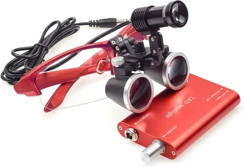 Vista 10 de Lupa binocular 2.5X con lupa de cabeza de 5 W, foco ajustable, marco mate (negro)