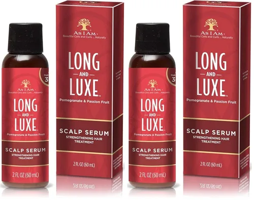 Vista 2 de As I Am Long and Luxe - Suero para el cuero cabelludo - 2 onzas - Nano tratamiento fortalecedor - enriquecido con biotina, aloe vera y palma enana