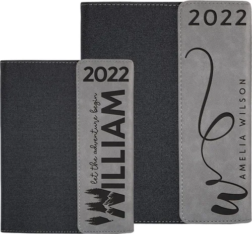 Vista 6 de Portafolio personalizado, cuero negro y gris, carpeta organizadora de cartera de negocios de lona, soporte para bloc de notas personalizado