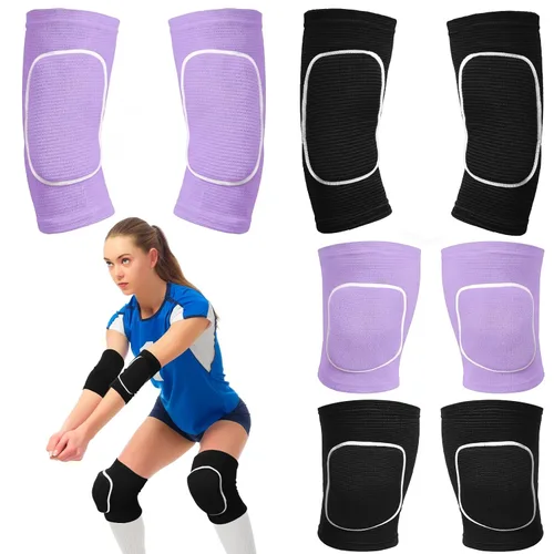 Vista 9 de Sosation Juego de 2 Coderas de Voleibol y Mangas para Rodilla y Brazo con Almohadilla de Protección, Accesorios Esenciales de Voleibol con Alta