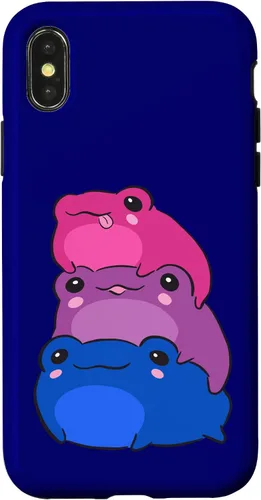 Vista 5 de Funda estética para iPhone 12/12 Pro Bisexual Flag Color Frogs Sutil Bi Pride LGBTQ