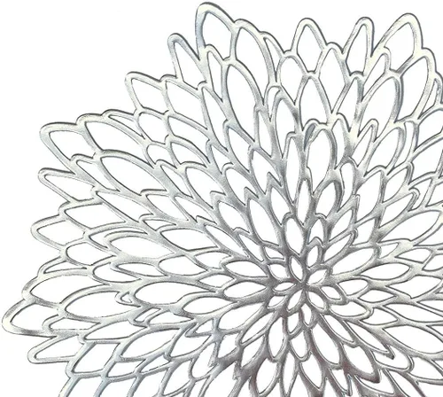 Vista 6 de Manteles individuales metálicos plateados con texto en inglés "OCCASIONS", A1. Hoja de plata A. Hoja de plata