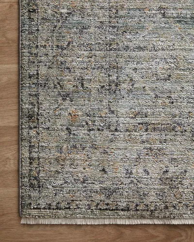 Vista 12 de Loloi Jean Stoffer Katherine Collection KES-01 Ocean/Gold - Alfombra decorativa de 2 pies y 3 pulgadas x 3 pies y 10 pulgadas, altura de pelo de 25