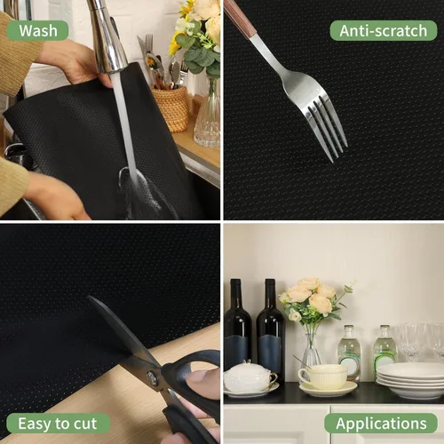 Vista 3 de Revestimientos de Estantes 11 pulgadas x 20 pies Revestimientos de Estantes para Gabinetes de Cocina Antiadherente Forro de Estantes Alfombrillas