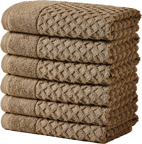 Vista 55 de Great Bay Home - Toallas de mano 100% algodón blanco, 6 toallas de baño suaves para manos, altamente absorbentes y de secado rápido, colección 01