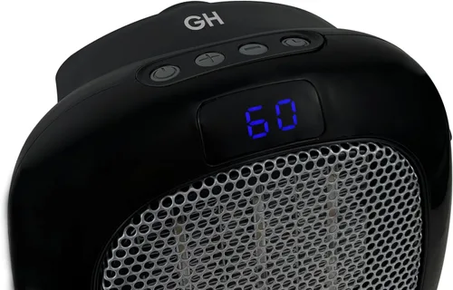 Vista 5 de Good Housekeeping - Calentador de pared mini para interiores con termostato y control remoto, 750 W, negro