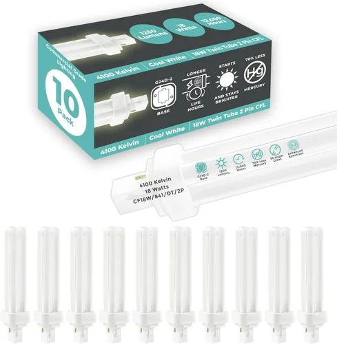 Vista 42 de GoodBulb Bombillas CFL de 13 W, base GX23 de 2 pines, 2700 K, blanco suave, 13 W, alto rendimiento, 800 lúmenes, bombillas fluorescentes compactas