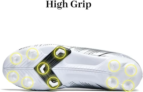 Vista 4 de Zapatos de fútbol de caña alta para hombre, botas de fútbol profesionales, transpirables, cómodas, para interiores y exteriores, para entrenamiento