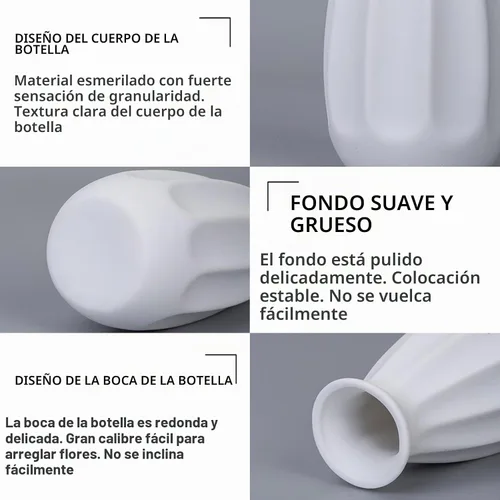 Vista 5 de Juego de 10 jarrones de cerámica blanca de 5 pulgadas, pequeños jarrones a granel para flores, mini jarrones para centros de mesa, modernos