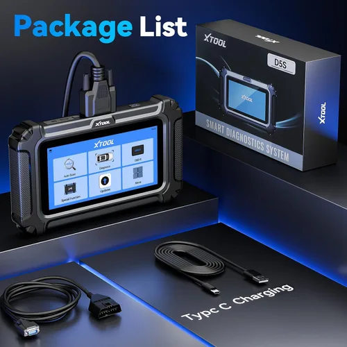 Vista 13 de XTOOL D5S OBD2 escáner, 16 reinicios, herramienta de escaneo de transmisión ABS SRS del motor Car Scanner for EPB/Throttle/Crank Sensor Relearn