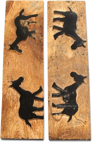 Vista 16 de Báscula de mango de cuerno de búfalo (corteza) - (Amber/Black) - (3.50 x 1.125 x 0.187)