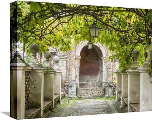 Vista 14 de ART.COM Impresión fotográfica de pared Italia, Lazio, Tivoli, Villa d'Este. Pasarela en los jardines de Villa d'Este. sobre marco negro por Julie