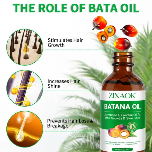 Vista 3 de ZIXAOK Batana Oil - Tratamiento orgánico prensado en frío para el crecimiento, pestañas, cejas, piel y uñas