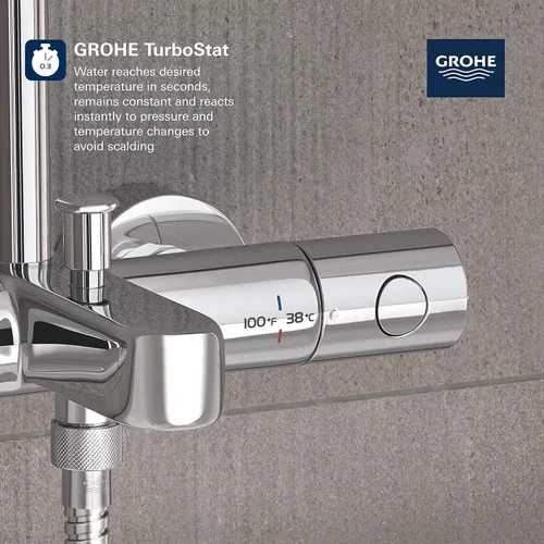 Vista 5 de GROHE 26177002 Euphoria 260 - Sistema termostático de baño/ducha, 1,75 gpm, cromado Starlight