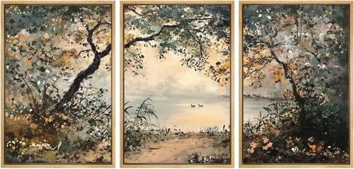 Vista 62 de SIGNWIN Lienzo enmarcado para pared, juego de arte de collage de hojas transparentes en blanco y negro, ilustraciones de naturaleza silvestre, arte