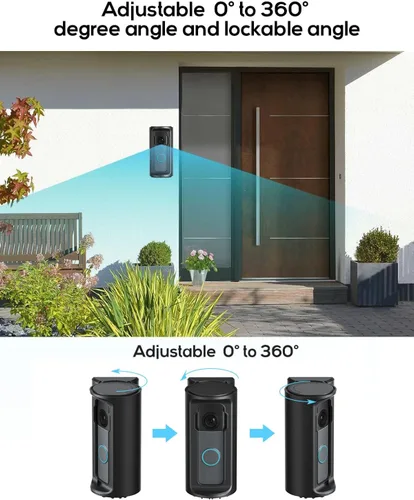 Vista 3 de KMOUANTS Soporte de Montaje de Ángulo Ajustable de 360° Grados para Timbre Compatible con Ring/Timbre de Video Inalámbrico/Timbre de Batería