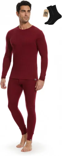 Vista 22 de MERINNOVATION Merino Wool Base Layer Set for Men 100% Merino Wool Pajamas Set Thermal Sleep PJS Lite - Midweight Top, Bottom . Carbón 165