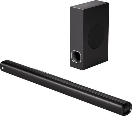 Vista 9 de Barras de sonido compactas 2.1 para TV con subwoofer, conexión HDMI ARC/Bluetooth 5.0/Óptica/AUX/RCA, control remoto, graves ajustables, montaje