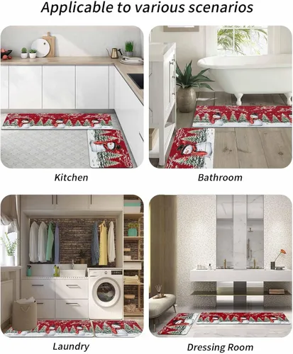 Vista 6 de Tapete de baño de muñeco de nieve para bañera, antideslizante, de secado rápido y absorbente, tierra de diatomeas, fregadero, dormitorio, cocina