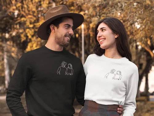 Vista 3 de Sudaderas con capucha personalizadas diseñan el tuyo propio, retrato de camisa de la foto, regalos personalizados para el día de San Valentín