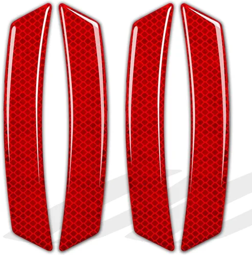 Vista 10 de muekzru 2 unidades de calcomanías reflectantes para marca lateral de parachoques de coche, accesorios exteriores automotrices para reflector