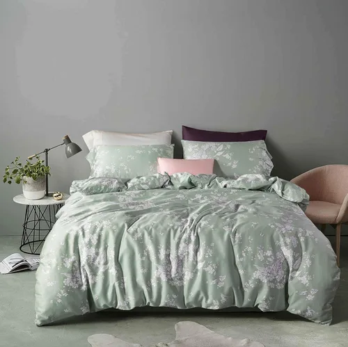 Vista 10 de Eikei Windflower Bedding Bloomfield - Juego de funda de edredón floral de 3 piezas de algodón botánico con naturaleza, vides, ramas, pájaros, Blanco