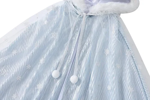 Vista 5 de Capa de princesa para niñas, disfraz de Elsa, capa de Navidad con capucha para niños, ropa de vestir