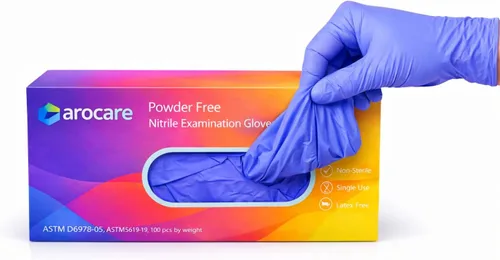 Vista 6 de AroCare Examination Nitrile Gloves, Disposable, Powder-Free, Latex-Free, Multi-Purpose Protective Gloves for Medical