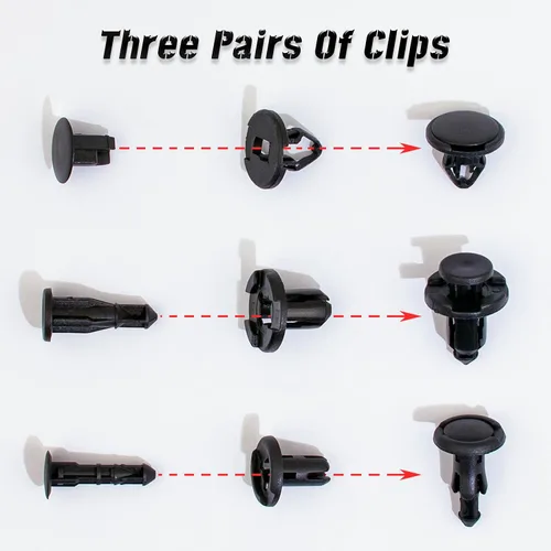 Vista 4 de 70 piezas de clips Tesla, clips de parachoques Tesla, clips de forro de guardabarros Tesla, retenedores de empuje con rivets, 20 tamaños populares