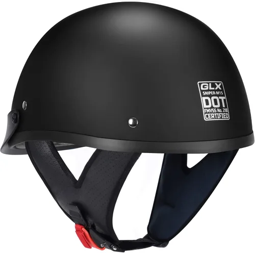 Vista 4 de GLX Medio casco M15 negro mate mediano