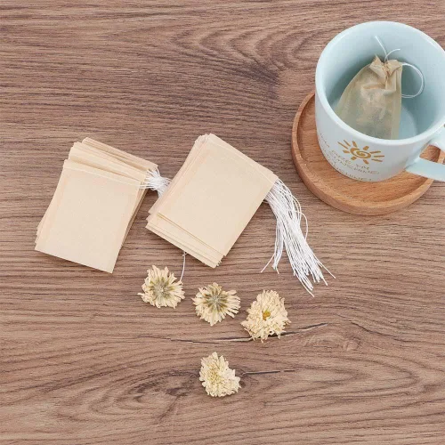 Vista 5 de 200 bolsas de filtro de té desechables para té suelto, material de pulpa de madera, biodegradables y compostables, bolsitas de té vacías sin