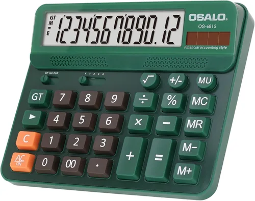 Vista 17 de Calculadora de escritorio, pantalla LCD extra grande, botón de computadora, calculadora de contabilidad de 12 dígitos (OS-2135 Pro-2Pcs)