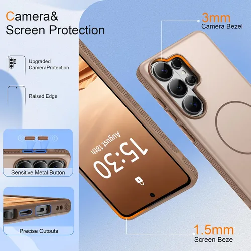Vista 179 de Jshru Funda para Samsung Galaxy S26 Plus/Galaxy S25 Plus: para Galaxy S24 Plus [compatible con Magsafe] [2 protectores de pantalla HD] cubierta