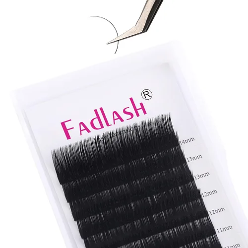Vista 26 de Extensiones de pestañas de volumen regular, bandeja mixta, 0.03 mm, rizo B, 8-14 mm, de visón premium y seda, volumen de pestañas, suaves, mate