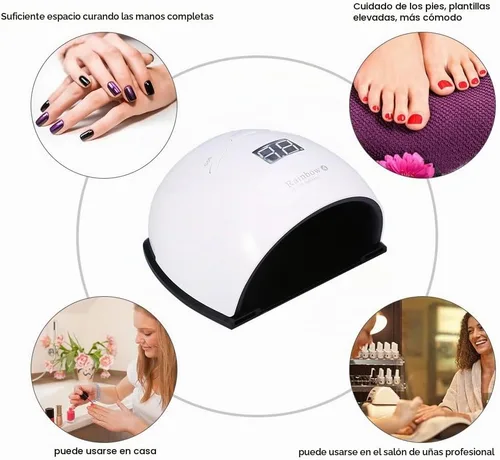 Vista 3 de FILFEEL Lámpara LED de secado de uñas de 48 W, herramientas de arte de uñas para curado de esmalte de uñas con sensor inteligente herramienta