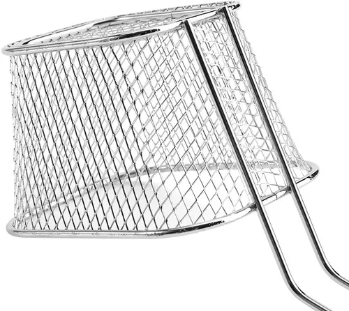 Vista 7 de 8 cestas cuadradas para freír, cesta de acero inoxidable para freidora profunda con mango de alambre, 4.1 x 3.3 x 2.6 pulgadas, cestas para servir